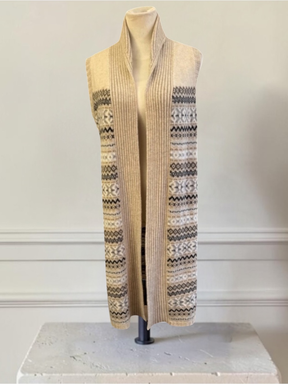 Qi Cashmere Long Sweater Vest Size Medium